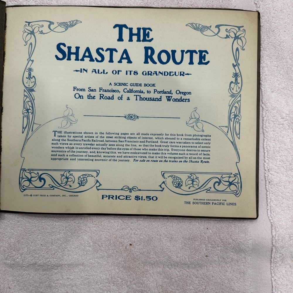 The Shasta Route Vintage Illustrated Booklet - Olive Green & Gold - Picture 4 of 10